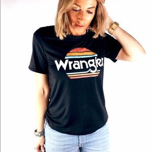 Tops | Womens Vintage 7s Wrangler Tee Shirt Boyfriend | Poshmark